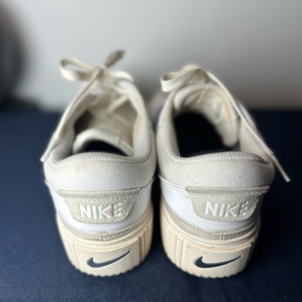 Nike Court Legacy Lift Platform Sneakers – White/Blue Swoosh - Picture 4 of 5